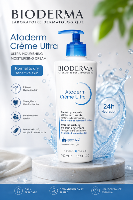 Bioderma Atoderm Crème Ultra Moisturizing Cream – 500ml كريم بيوديرما أتوديرم ألترا المرطب – 500 مل