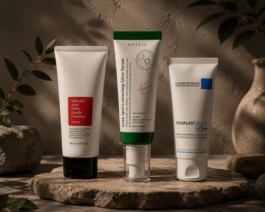 بكج العناية بالبشرة الدهنية وآثار الحبوب – COSRX + AXIS-Y + La Roche-Posay