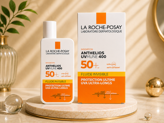 La Roche-Posay Anthelios UVMune 400 SPF50+ Invisible Fluid 50ml – واقي شمس للبشرة الحساسة ☀️🧡