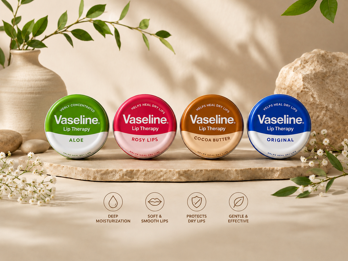 Vaseline Lip Therapy 20g | Aloe, Rosy Lips, Cocoa Butter, Original |مرطب شفاه فازلين