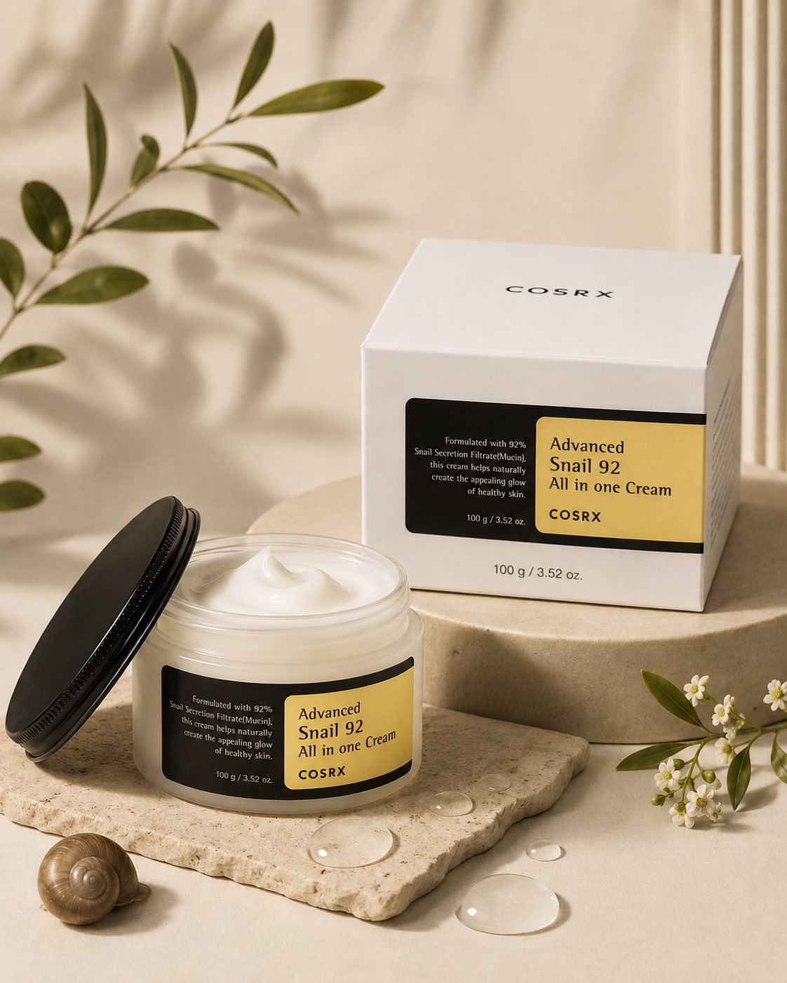 COSRX Advanced Snail 92 All In One Cream – كريم كوزركس الحلزون 92% متعدد الفوائد✨