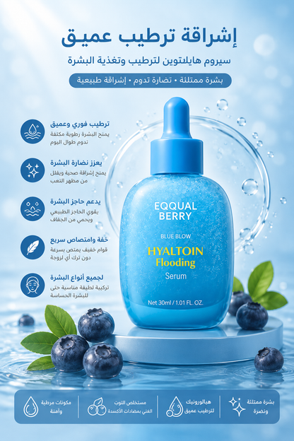 Equal Berry Blue Blow Hyaltoin Flooding Serum 30ml – سيروم ترطيب عميق وملء البشرة 💙