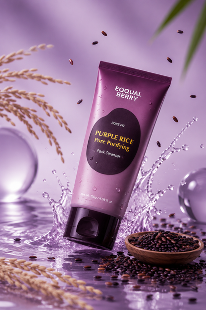 Equal Berry Purple Rice Pore Purifying Pack Cleanser 130g 🇰🇷– غسول لتنقية المسام وتنظيف البشرة 💜✨