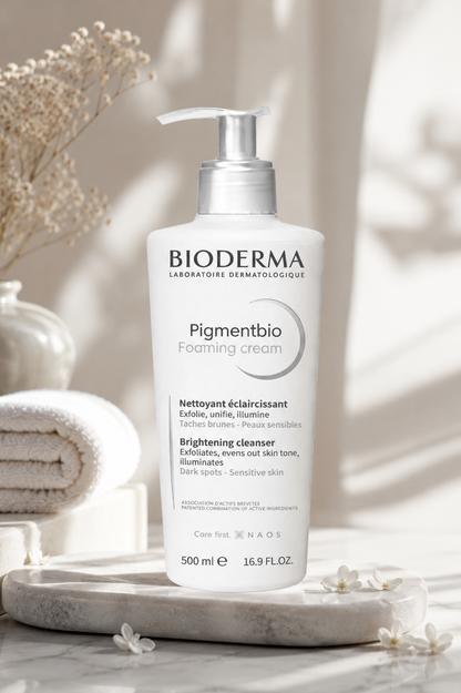Bioderma Pigmentbio Foaming Cream Brightening Cleanser – 500ml , غسول بيوديرما بيغمينت بايو فومينغ كريم للتفتيح – 500 مل