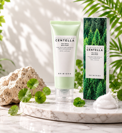 SKIN 1004 MADAGASCAR CENTELLA TEA TRICA 125ml , غسول فوم مقشر للبشرة BHA foma